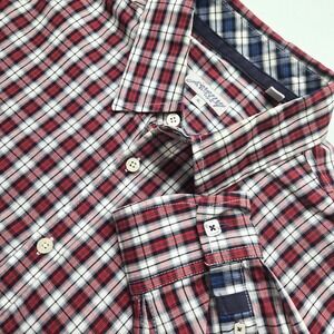 Jeremy Argyle NYC Mens XLShirt  Button Up‎ Red Plaid Long Sleeve Cotton
